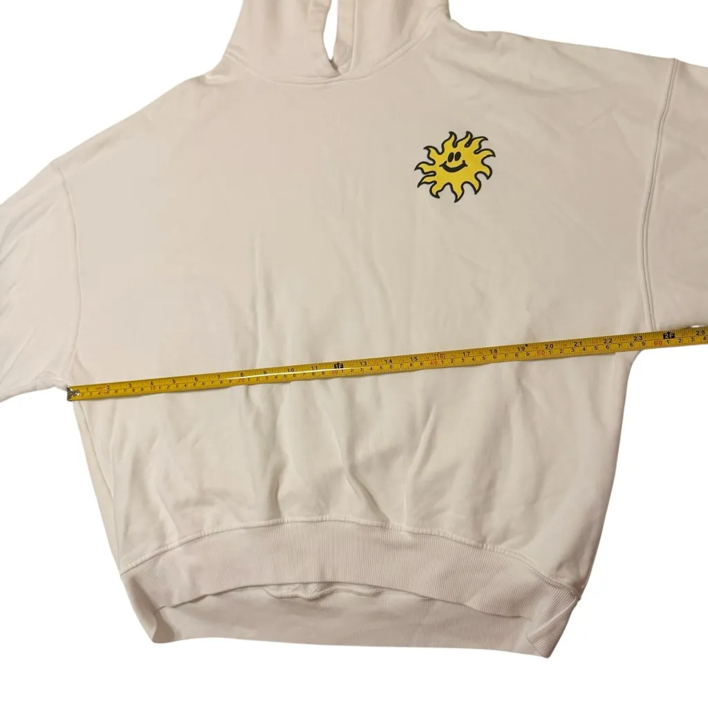 Daydreamer Size XS Oversized Mushroom Doodle‎ Hoodie Sweatshirt White Hippie - Image 8