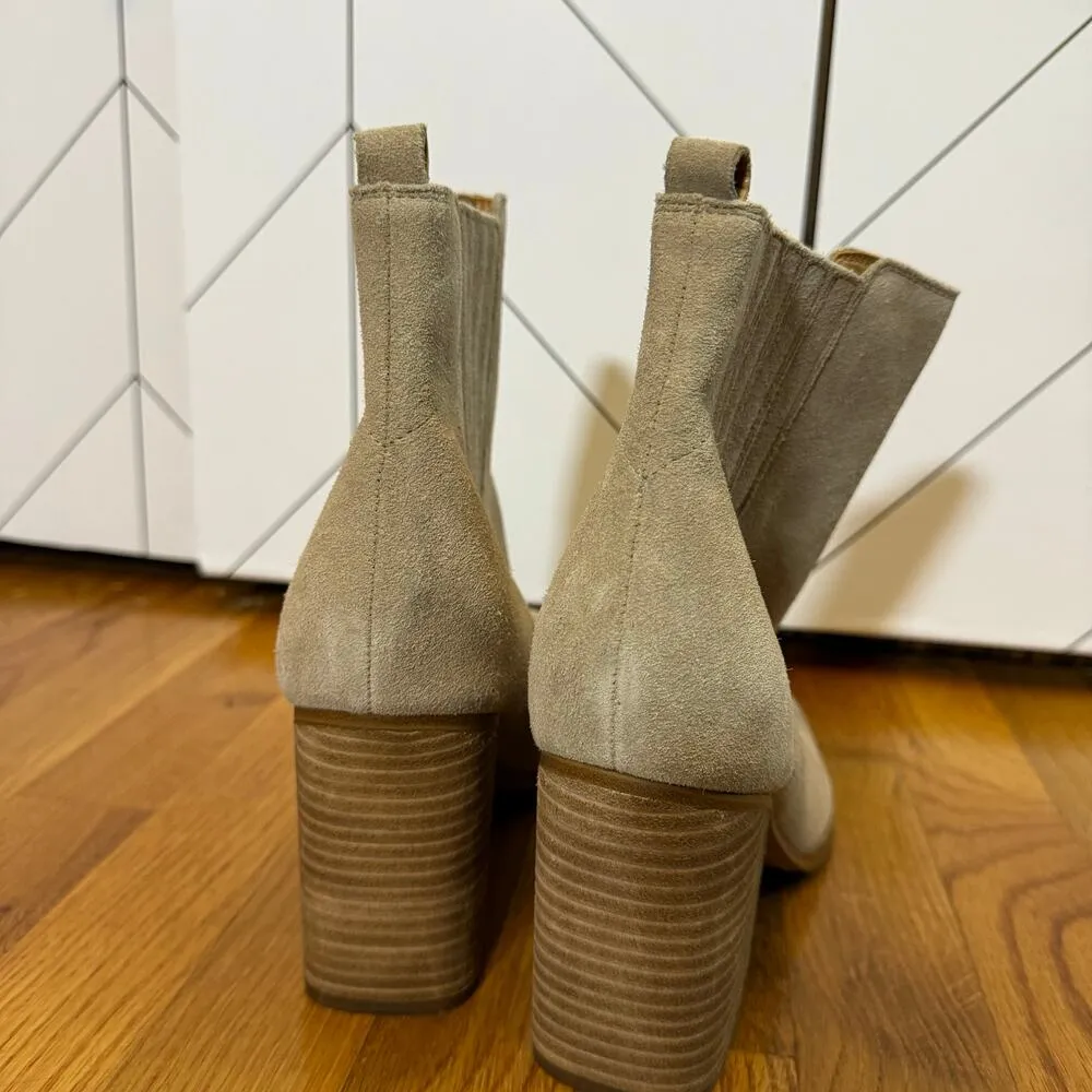 Marc Fisher Women’s 13 Matter Block Heel Suede Tan Walnut Boot Ankle Boots - Image 3