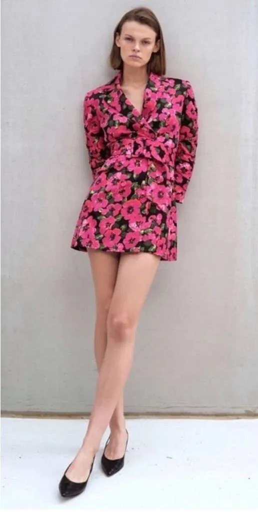 Zara Women Floral Print Dress Blazer 3137/029 Blogger Fav Size small no … - Image 8