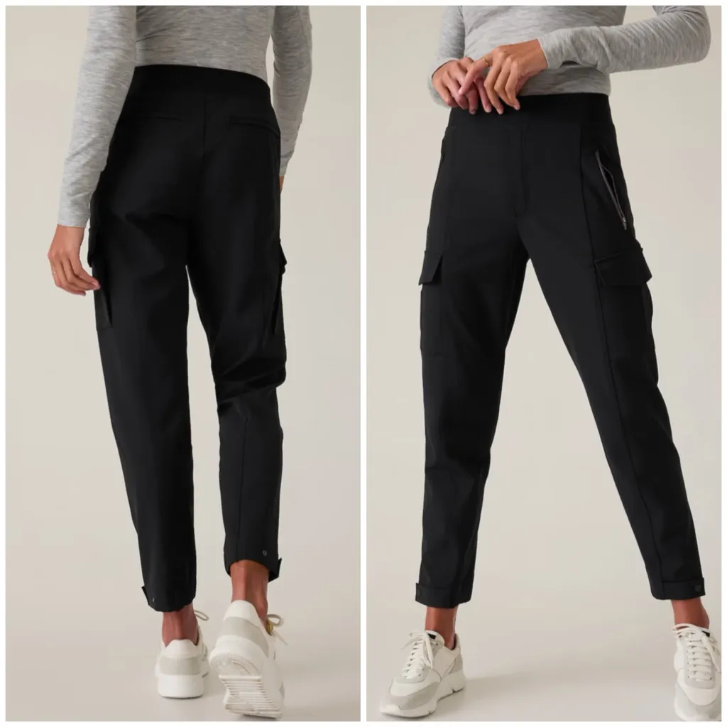 Athleta endless high rise cargo pants black 10 - Image 2