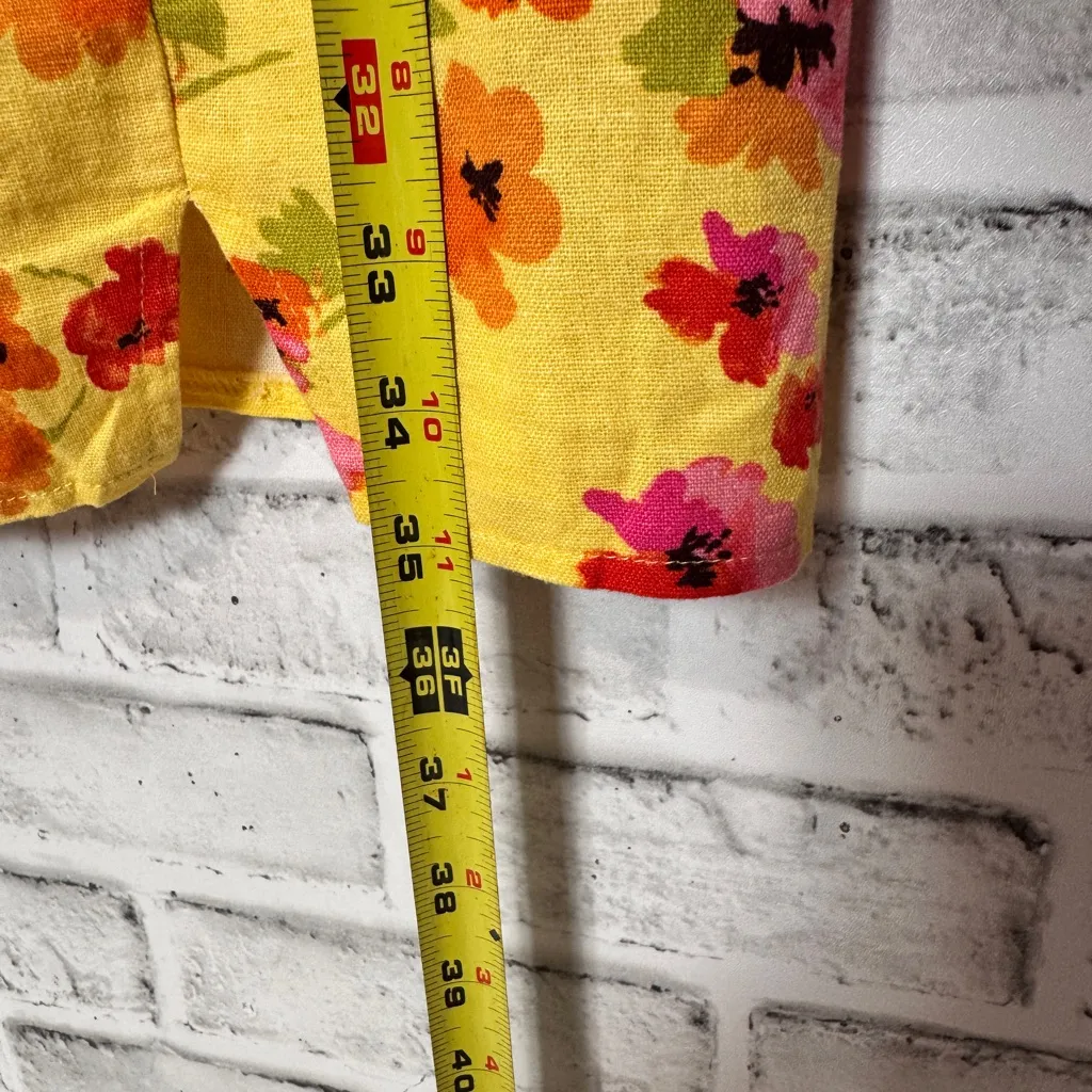 Wild Fable Yellow Floral poppy‎ Dress linen blend adjustable straps size M - Image 8