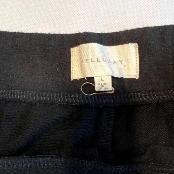 Melloday Womens‎ Pants Black Pull-On Side Slit Wide Leg Pants Size Large - Image 2