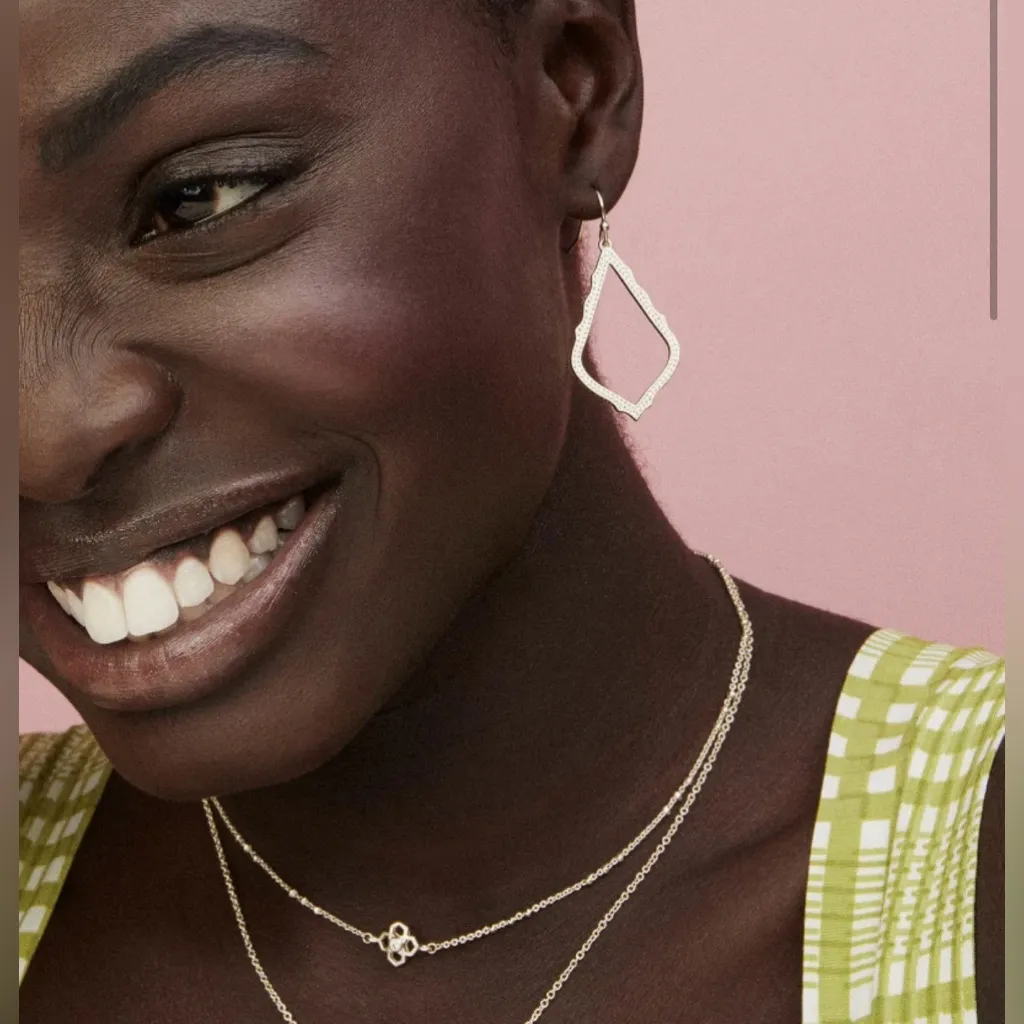 Sophia Drop Earrings in Silver - Image 2