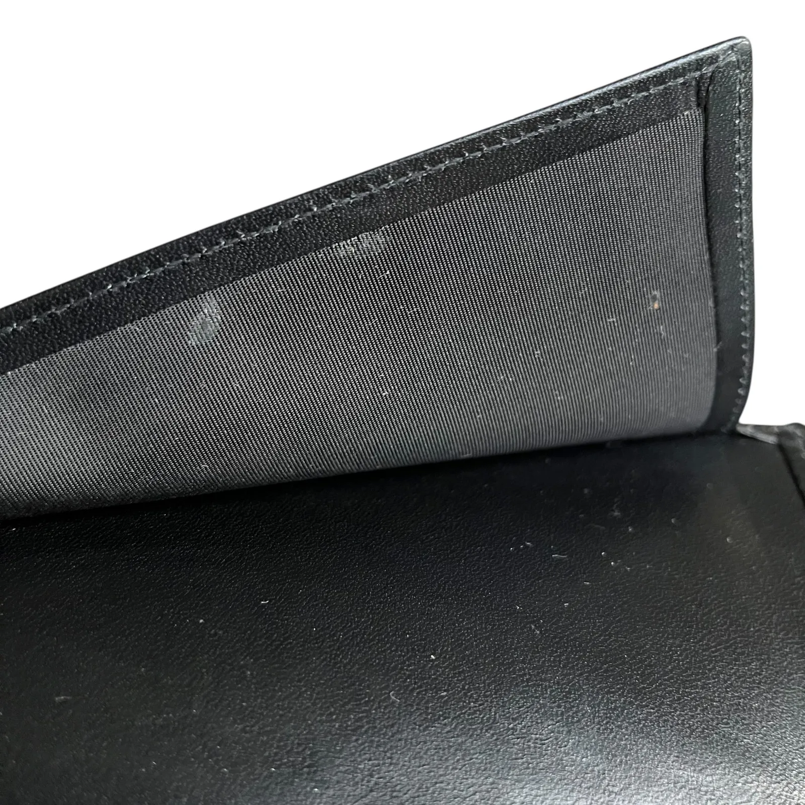 Vintage Ghurka Marley Hodgson MH Logo Black Leather Snap Tab Checkbook Wallet - Image 6