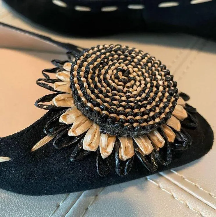 Donald J Pliner Black Bibbi Suede Leather Pointed Toe Flats Size 7 - Image 9