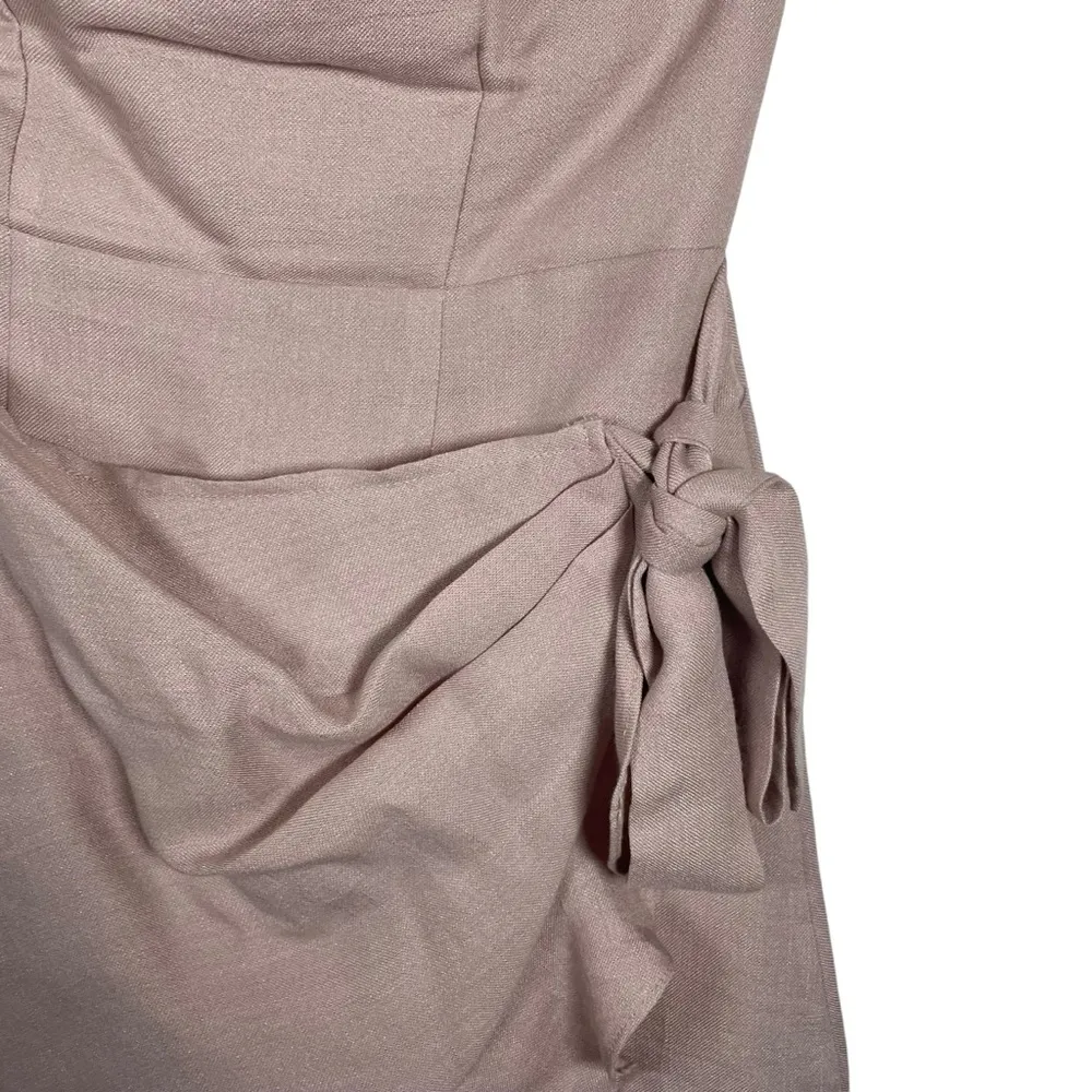 Selfie Leslie Stacey Frill Bustier Wrap Strapless Mini Dress in Blush Size S - Image 9