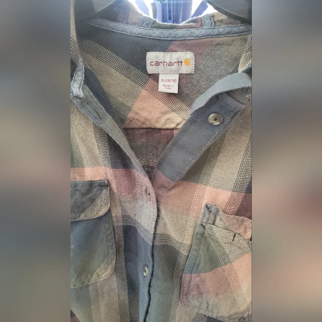 Carhartt Women's Beartooth Hooded Flannel Shirt. Size XL 16/18 - Image 13