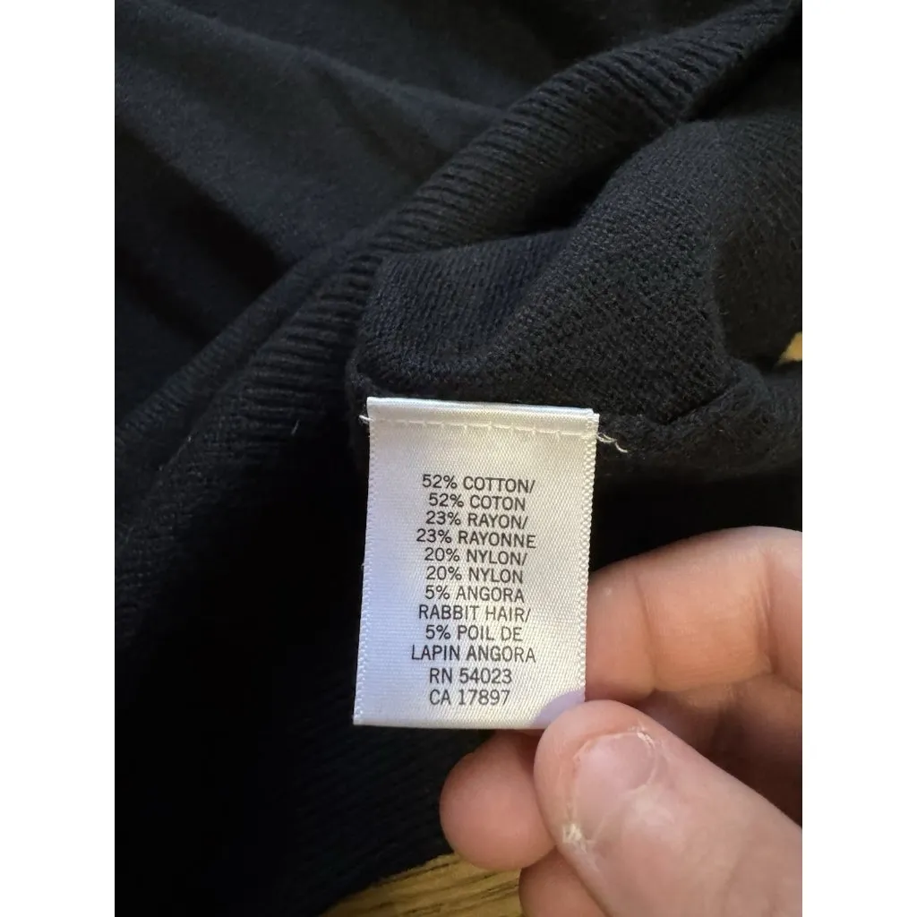 Banana Republic Black SHORT SLEEVE ANGORA RABBIT HAIR BLEND Sweater Size Small - Image 7