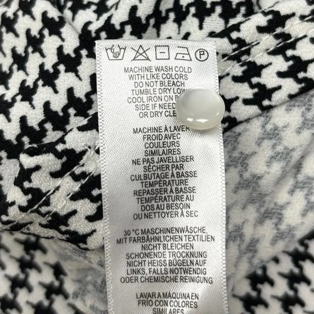 Adrianna Papell NWT Black Houndstooth Flutter Sleeve Crewneck Blouse Top Size XS - Image 11