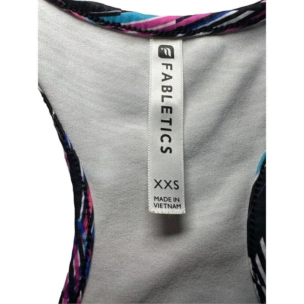 Fabletics Purple Digital Print Mary Racerbank Tank Sz XXS - Image 4