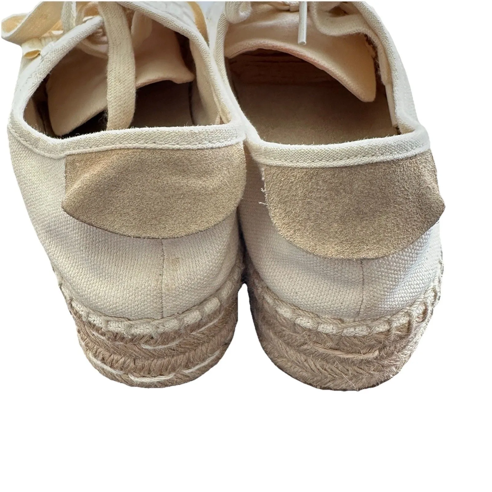 Tory Burch Women's Seaside Oxford Canvas Platform Espadrilles Vintage Cream 7.5M - Image 4