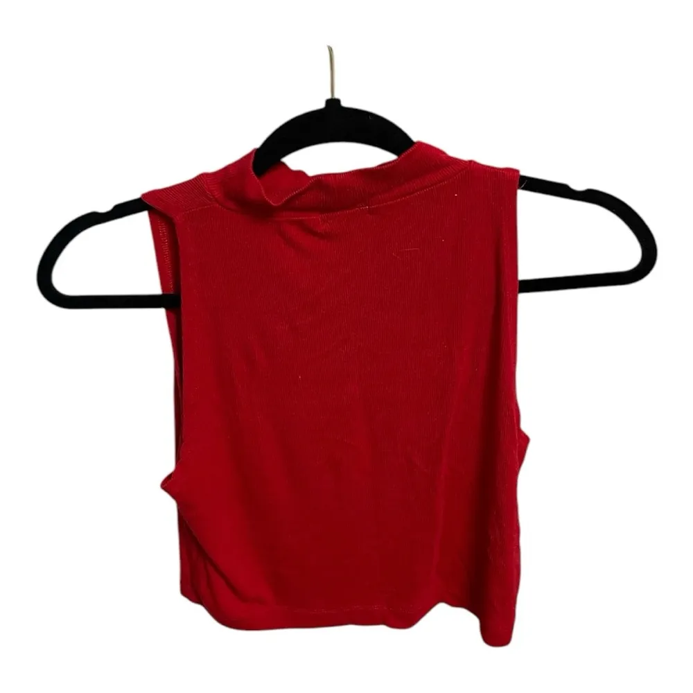 Cotton On Red  Turtleneck Crop Top - Image 2