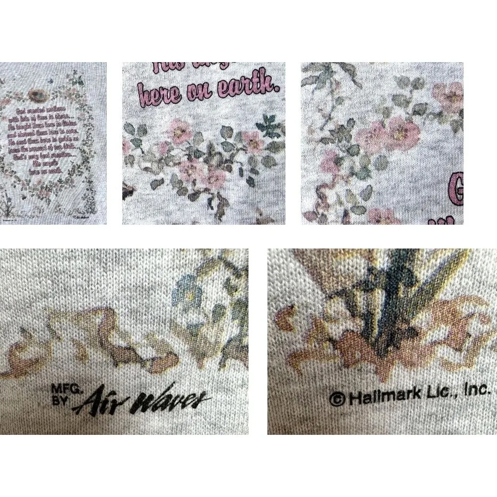 VTG 90s Hallmark God Created Mothers Sweatshirt Sz S? M? Bird Bee Butter… - Image 9