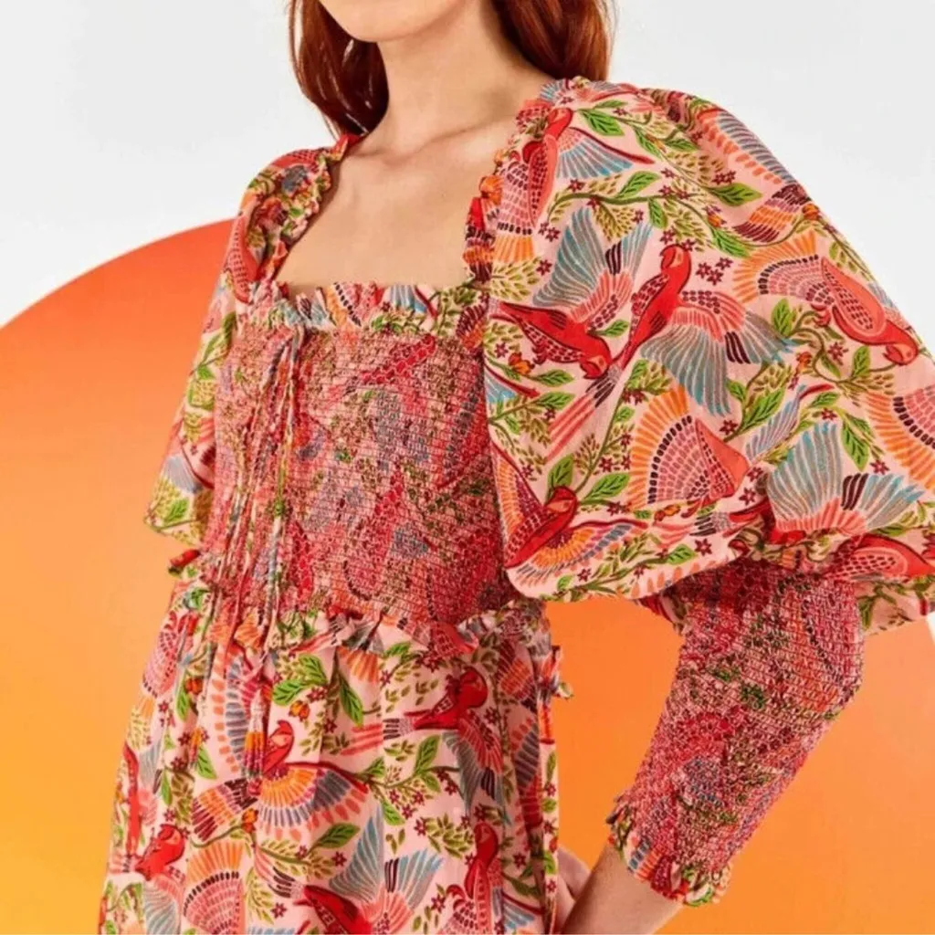 Farm Rio Macaw Flight Smocked Top‎ Maxi Dress - Image 5
