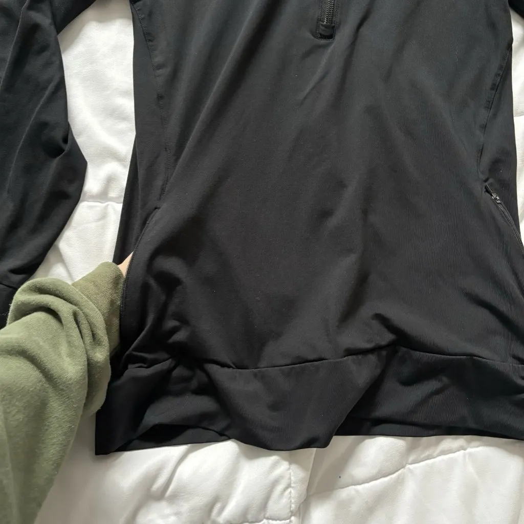 Adidas Womens Size Medium 1/2 Zip Pullover Hoodie Climalite Running Black Sample - Image 5