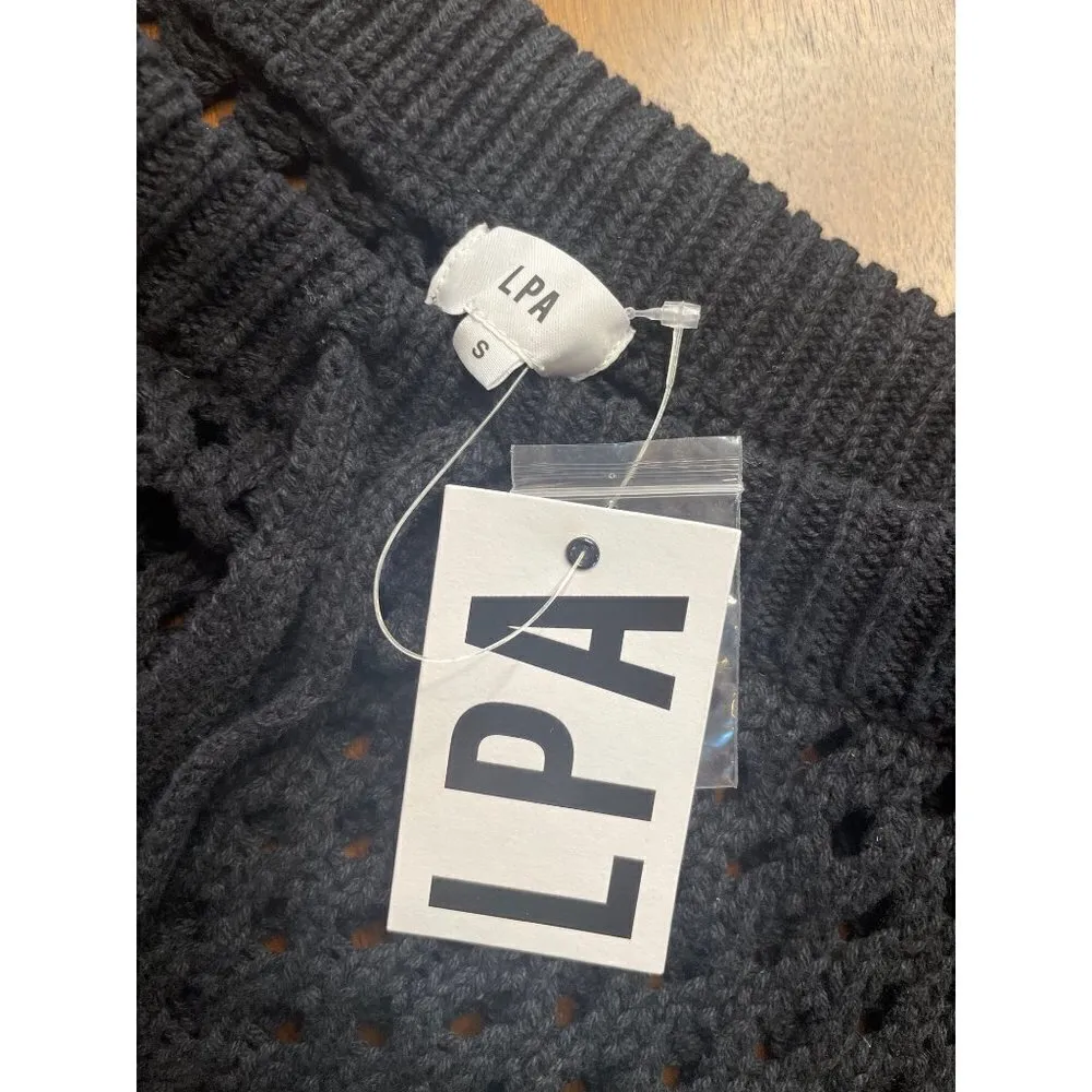 LPA Zene Fringe Mini Skirt in Black Small New Swim Crochet Cover up - Image 7