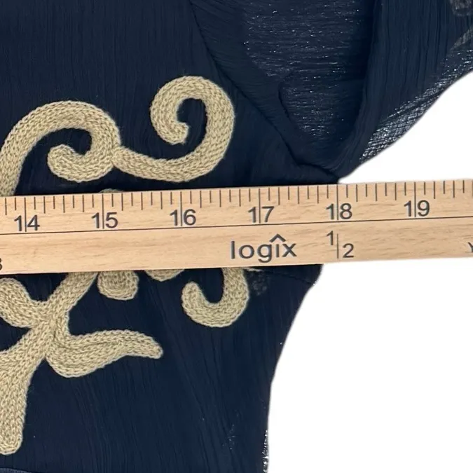 NWT Almatrichi Black Tan Twine Bow Lined Square Neck Midi Dress EU 38 Size 6 - Image 7