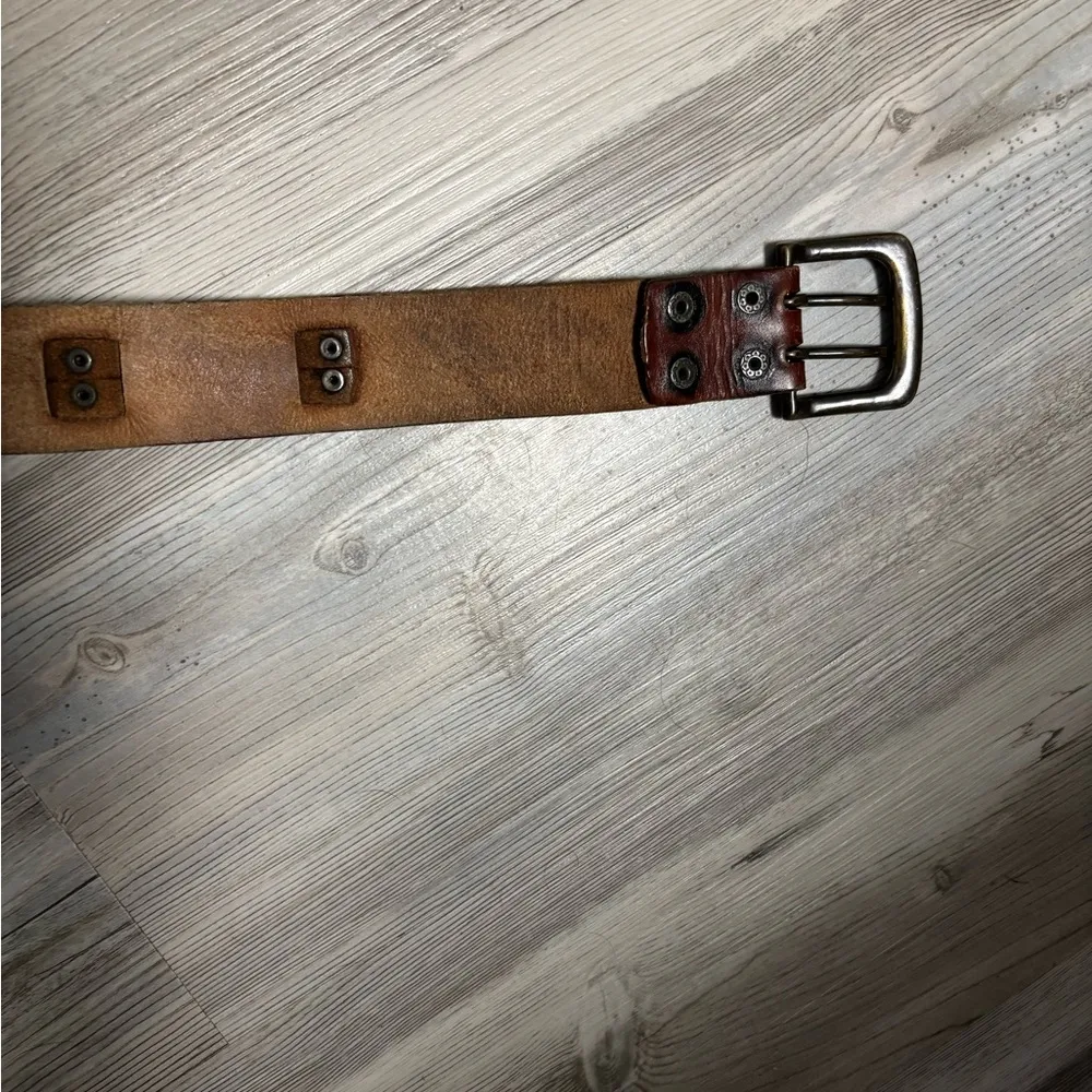 Western Style Brown leather belt with buckle - Image 6