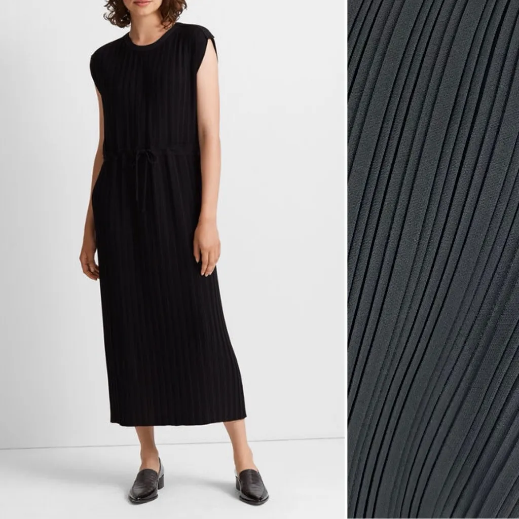 Club Monaco Pleated Dress Black Size 4 NWT - Image 2