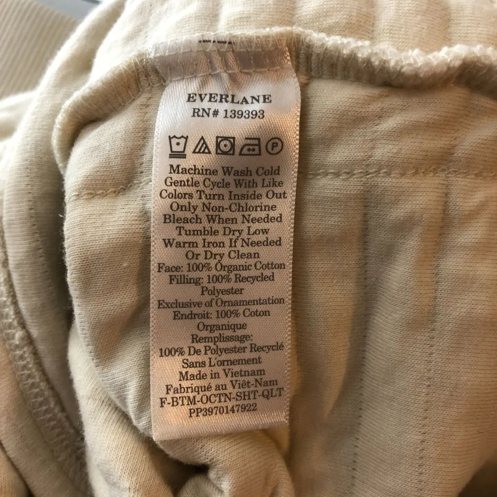 Everlane Womens Organic Cotton Quilted Shorts Pull On Pockets Ivory S - Image 4