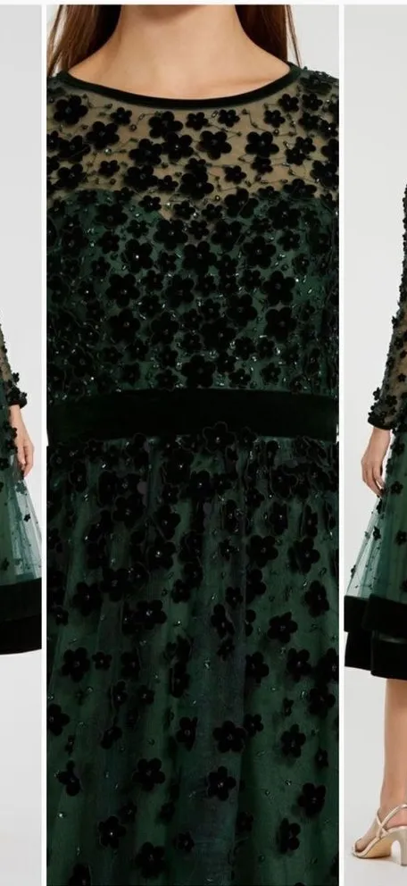 Mac Duggal 67007 Womens Green Embellished Illusion Fit & Flare Dress Gown - Image 2