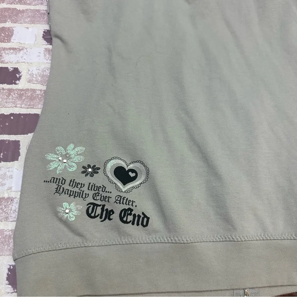 Disney Princess Graphic Hoodie - Cream and Black Floral 2XL - Image 10