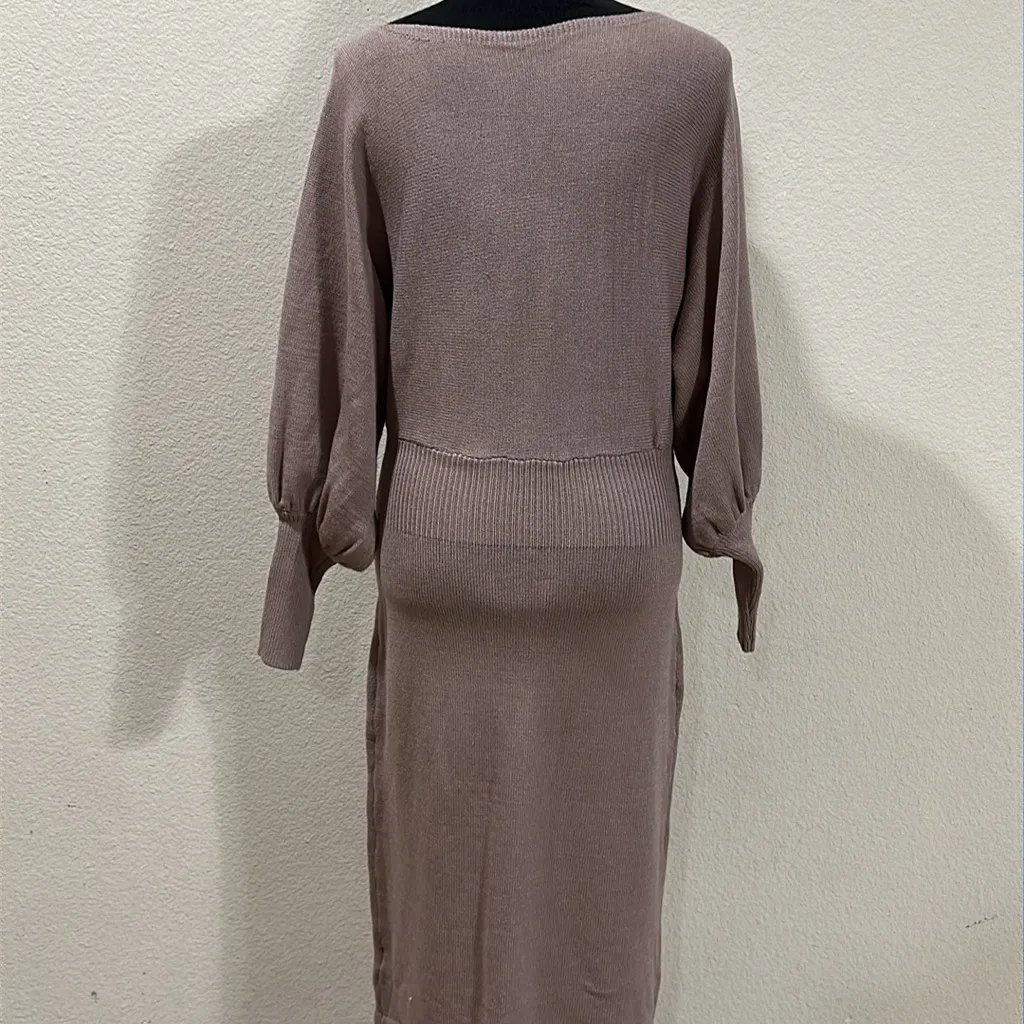 Tan Sweater Dress Brown Size XL - Image 3