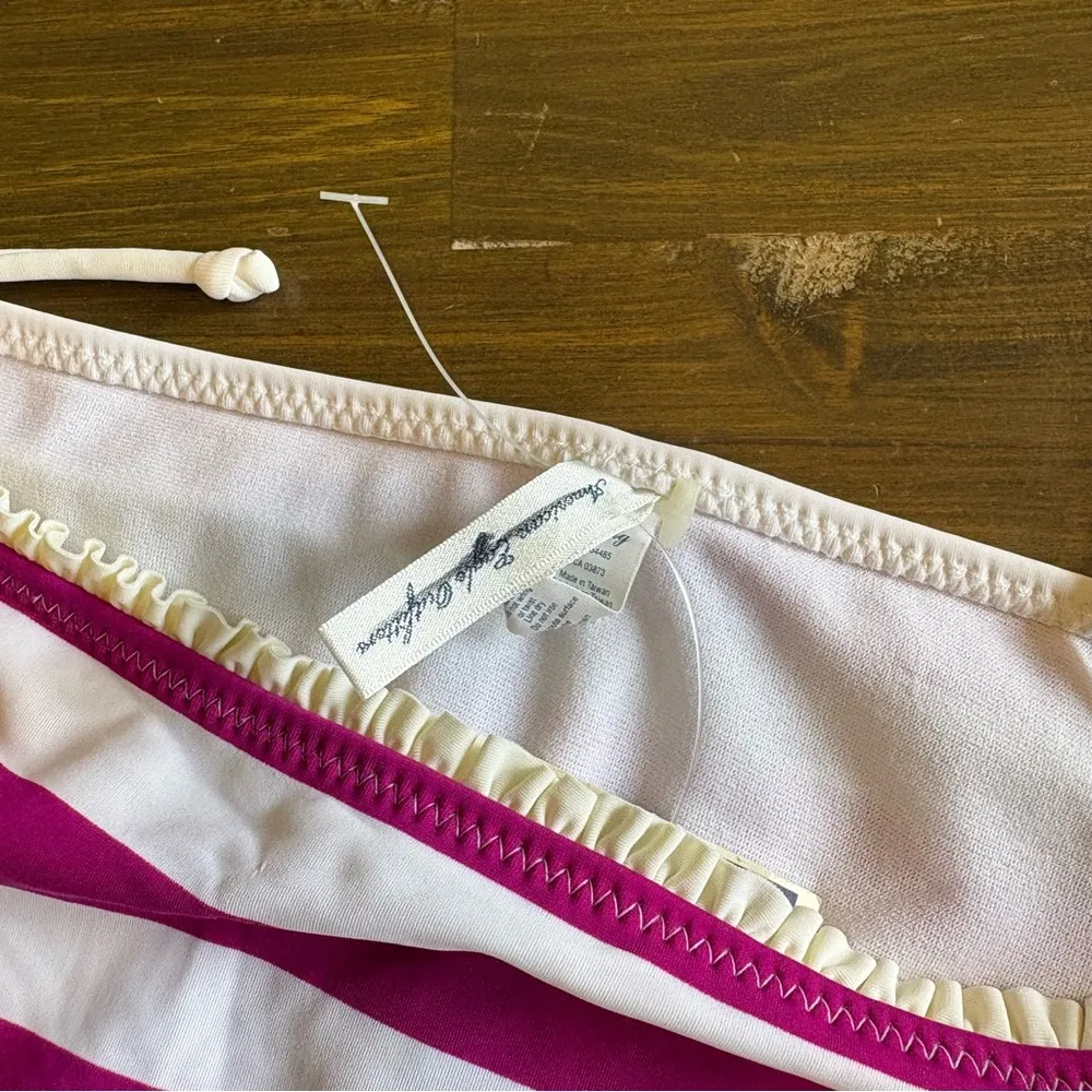 American Eagle Side Tie Bikini bottoms Swimsuit Stripe Magenta Pink XXL Plus - Image 3