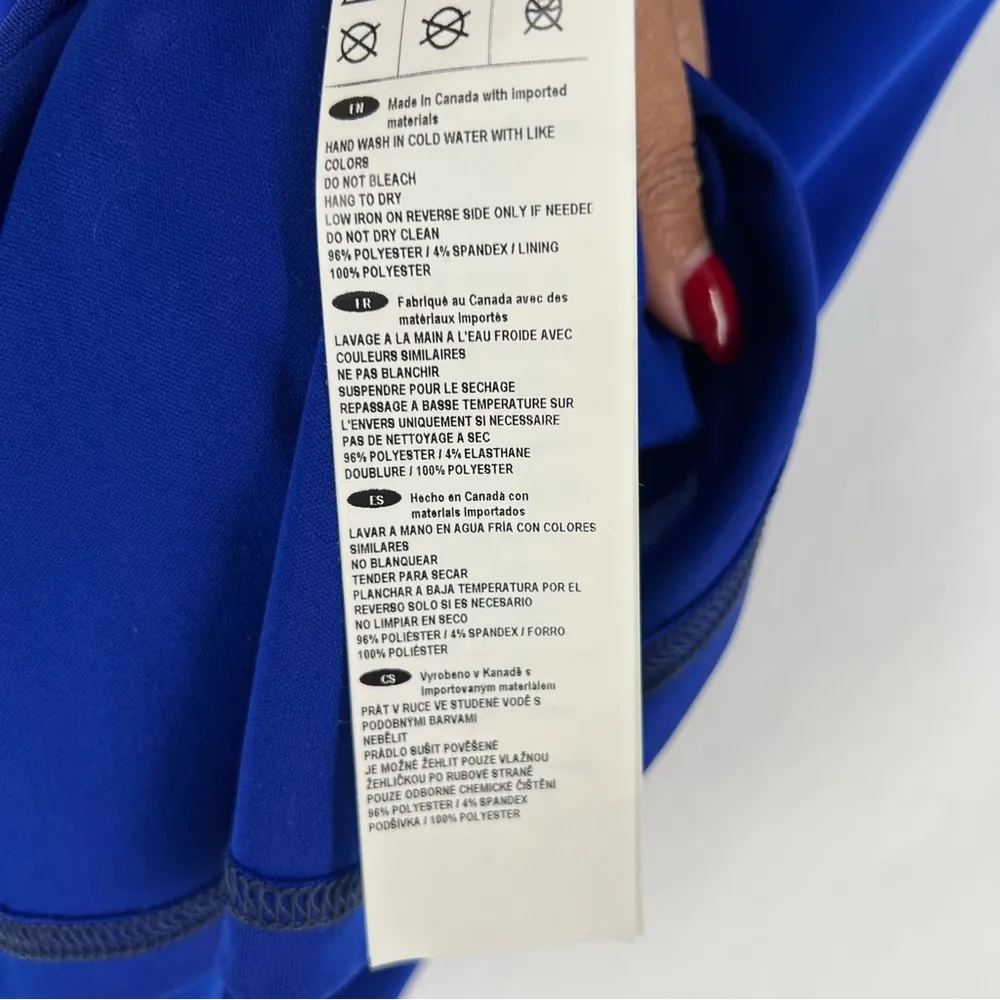 Joseph Ribkoff Colbalt Blue Stretch‎ Ponte Knit Strappy Sleeveless Dress - Image 8