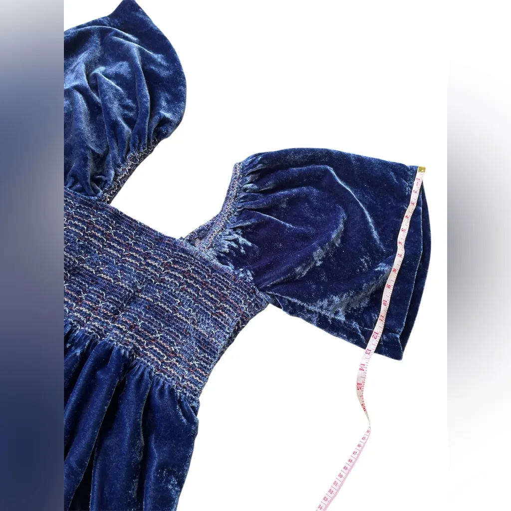 Free People Navy Velvet Backless Dress - Image 13