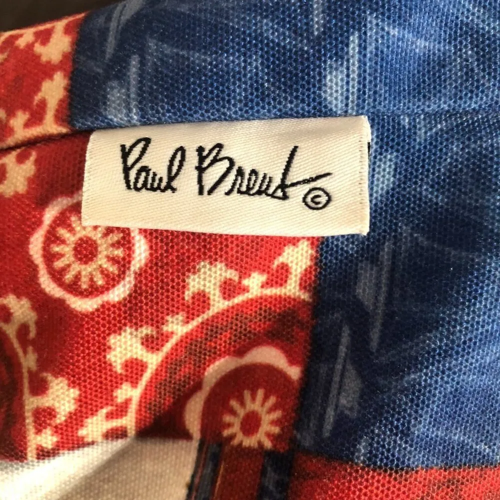 Paul Brent Beach Backpack Floral Print Red Blue Tan - Image 9