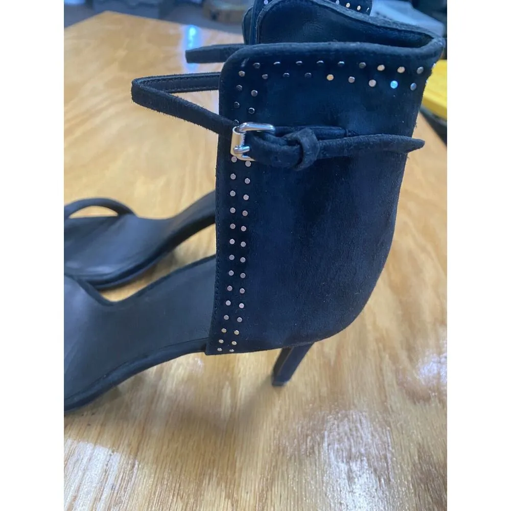 AllSaints Platform Sandals Women's 10 Black Suede Ankle Strap Preppy Hipster B65 - Image 5