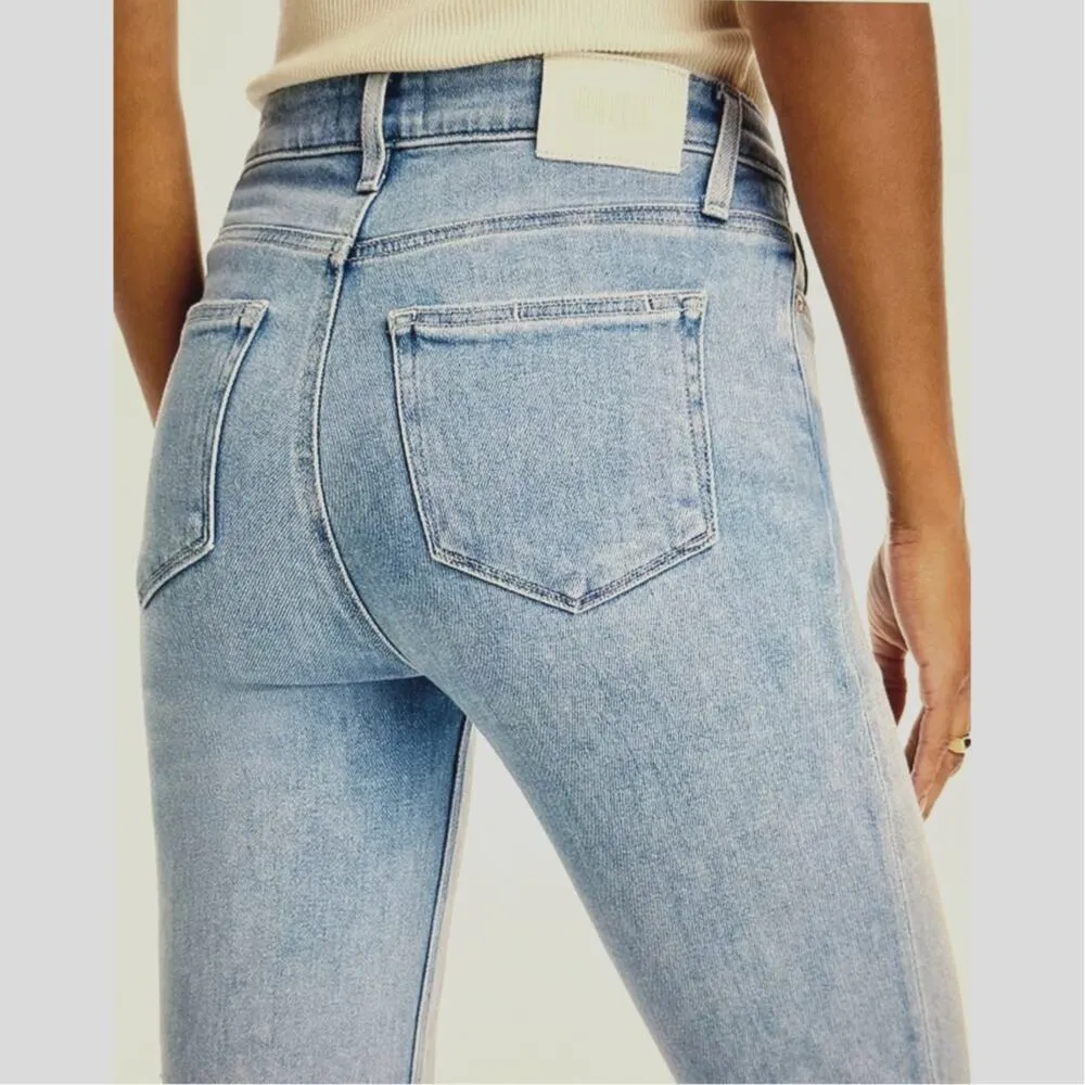 Paige Cindy Raw Hem High Waist Ankle Straight Leg Jeans 32 - Image 6