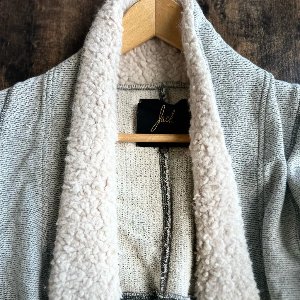 Jack BB Dakota Revolve Aila French Terry Sherpa Wrap Sweater Heather Grey Sz S - Image 9