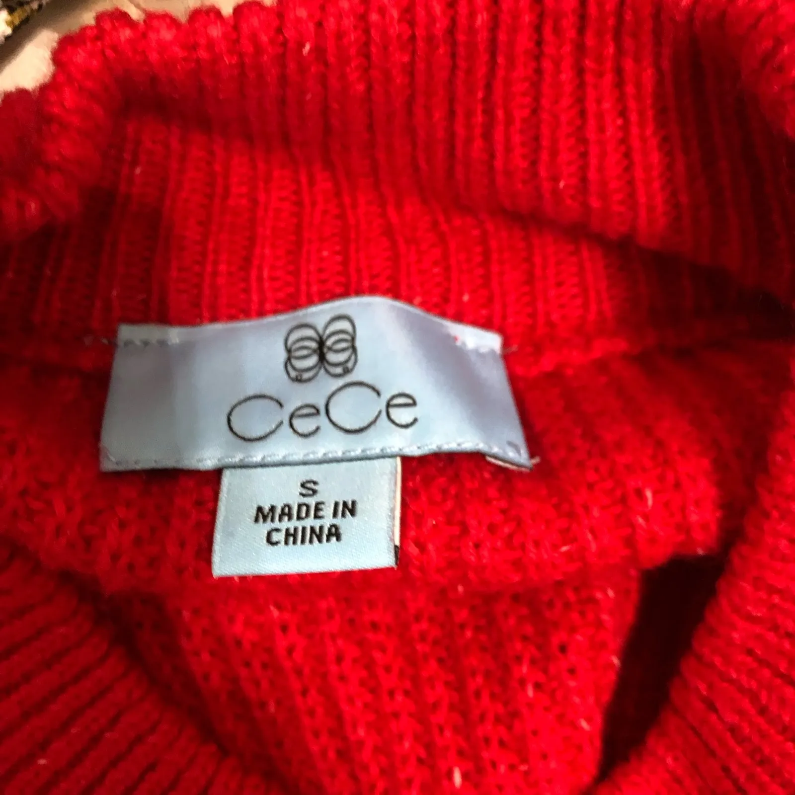 Cece Womens‎ Sweater Size Small Red Bobble Detail Ribbed Crew Neck Pullover NWT - Image 9