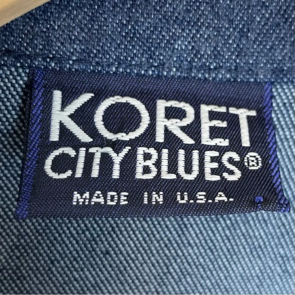 Vintage Denim Blazer Jacket Women Blue Jean‎ Suit Button Up Lapel Casual Koret Size M - Image 9