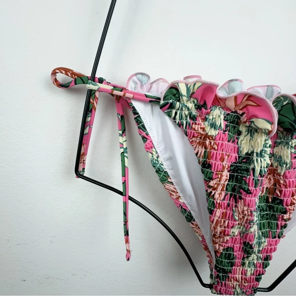 Lost and Wander Meet me in Bali Strapless Top & Smocked Bottom Bikini Set Small - Image 4