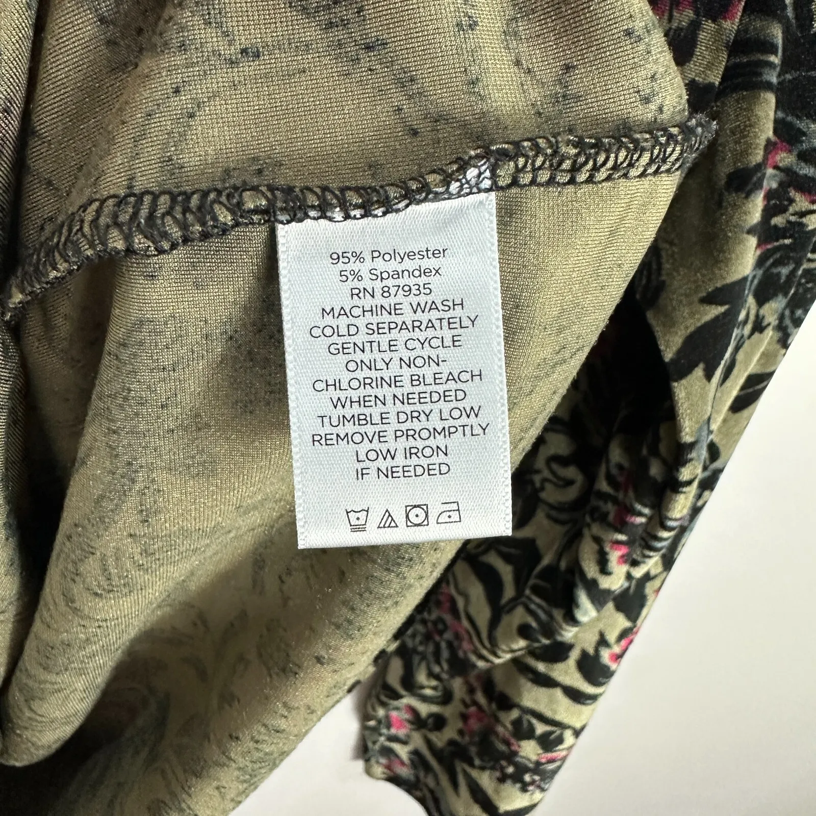 Susan Graver Velvet Top Women M Long Sleeve Floral‎ Ruched Goth Romantic Grunge - Image 5