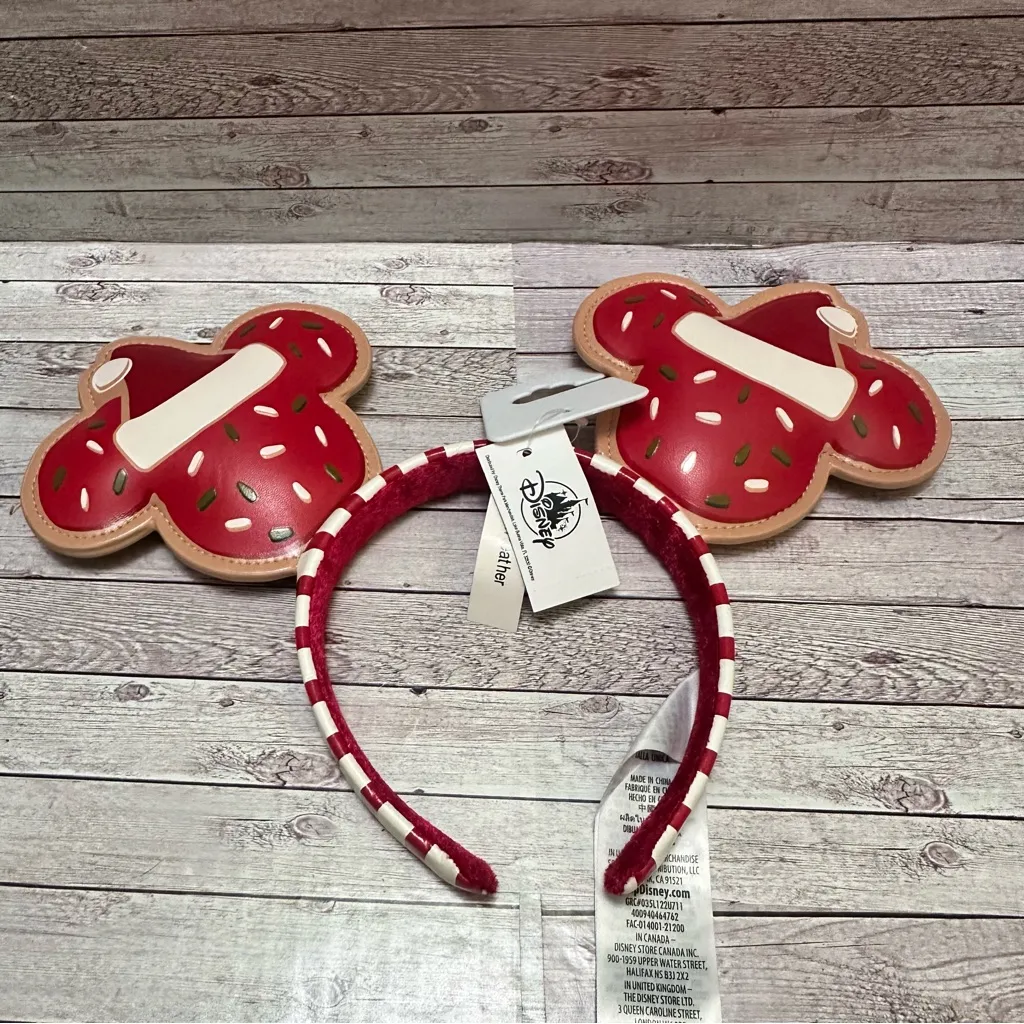 Disney Holiday Red and White Mickey Ears Headband - Image 5
