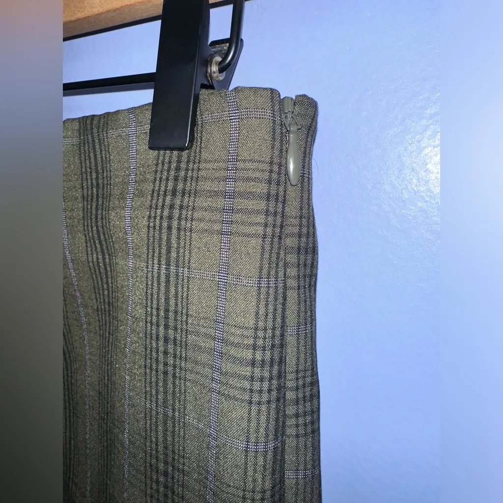 Ecru Springfield Classic Pull On Pants Green Plaid‎ NWOT Size XS - Image 3