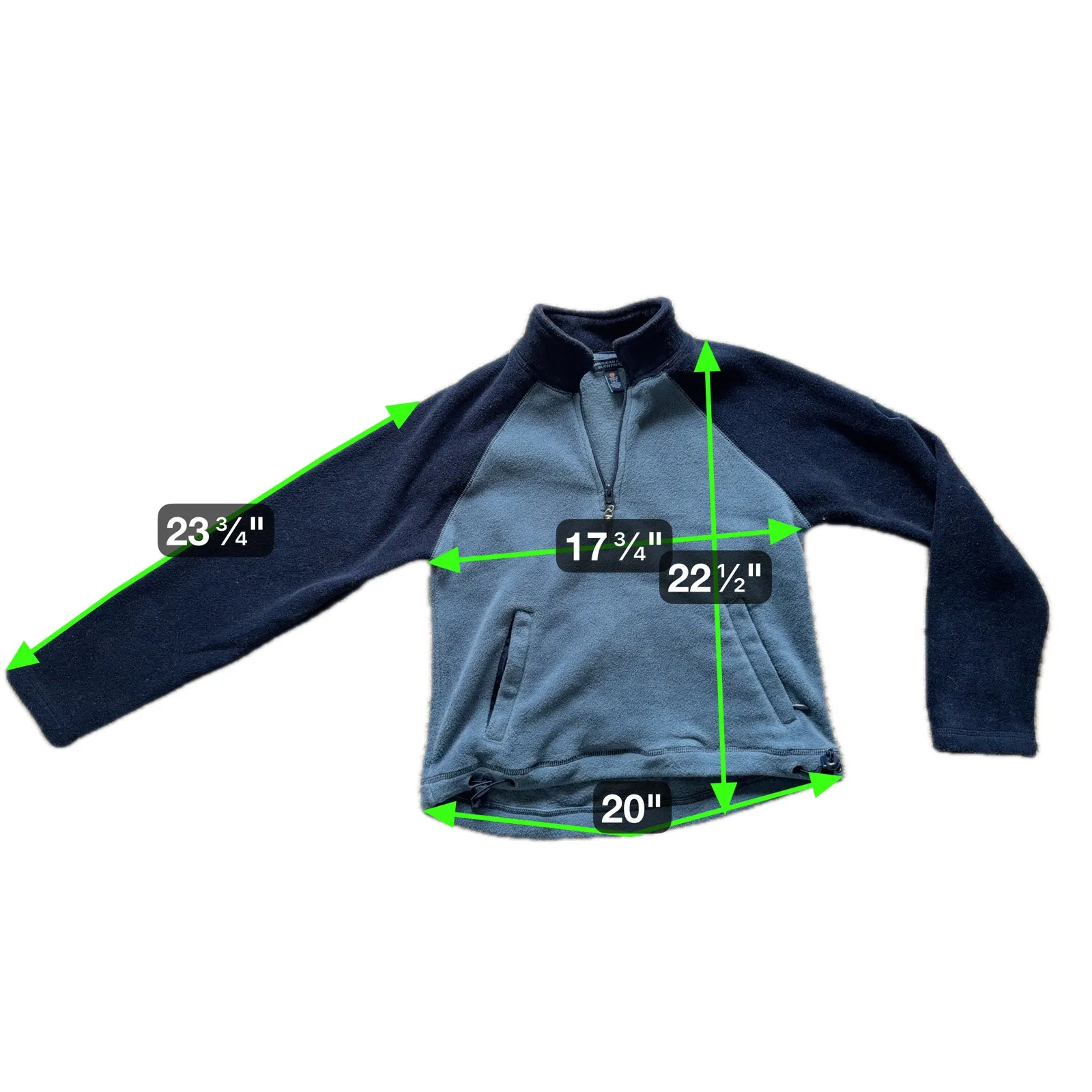 Y2K American Eagle Fleece Quarter Zip Sweatshirt Medium Blue Cozy Vintage Retro - Image 9