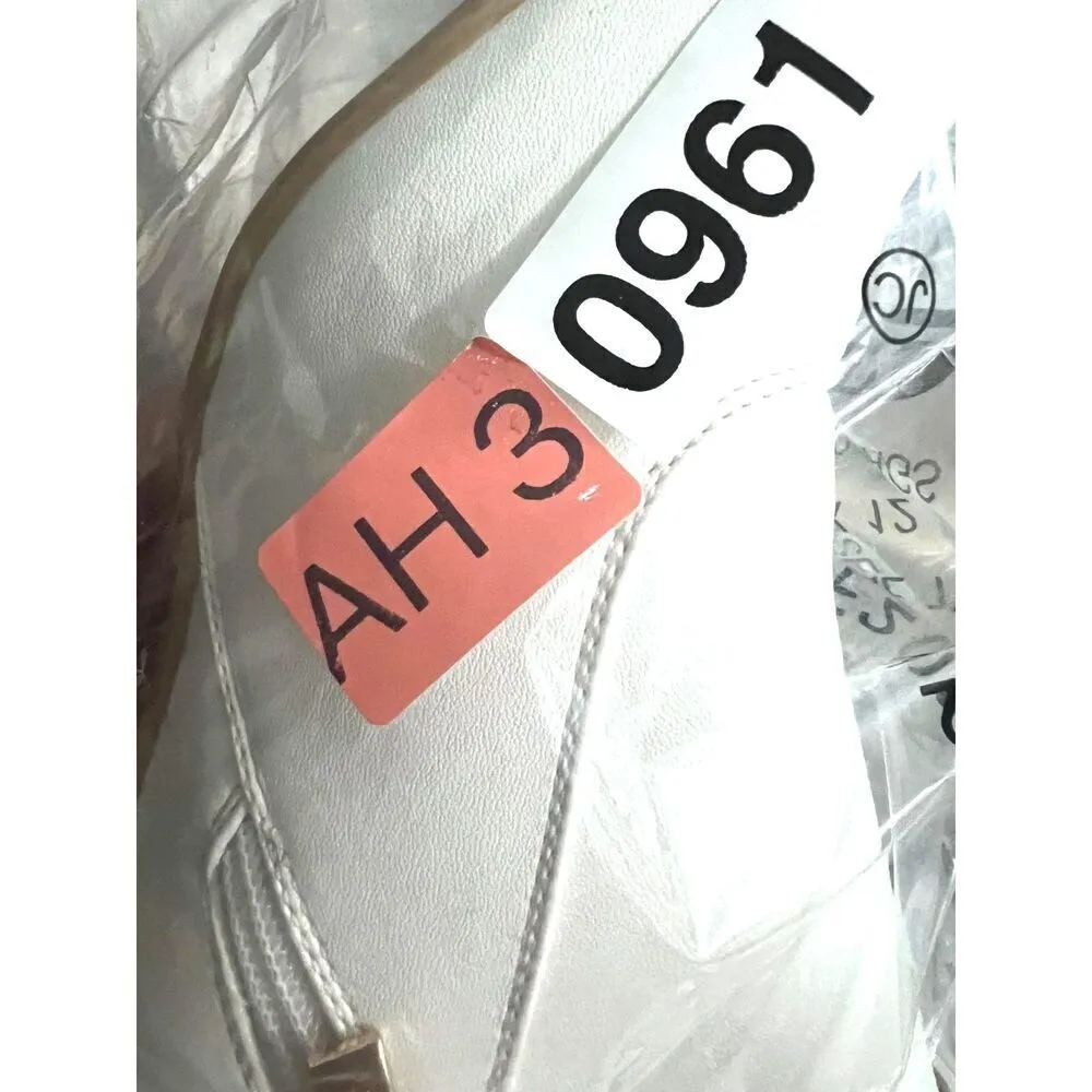 Womens Ankle Booties Pointed Toe Zipper Heels Boots basic chic white Sz10. Size 10 - Image 6