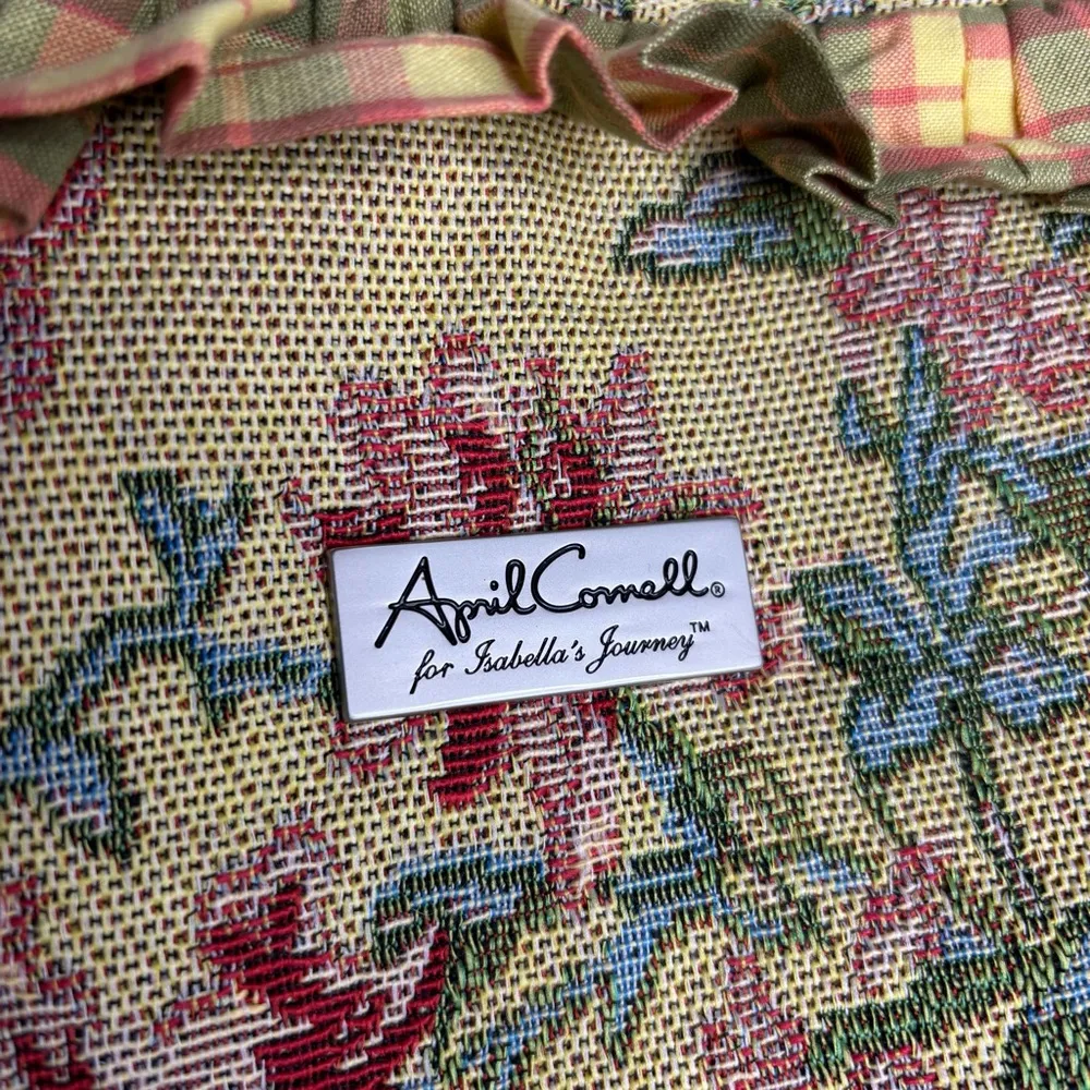 April Cornell Isabella's Journey Handbag Floral Tapestry Tote Bag Red - Image 3