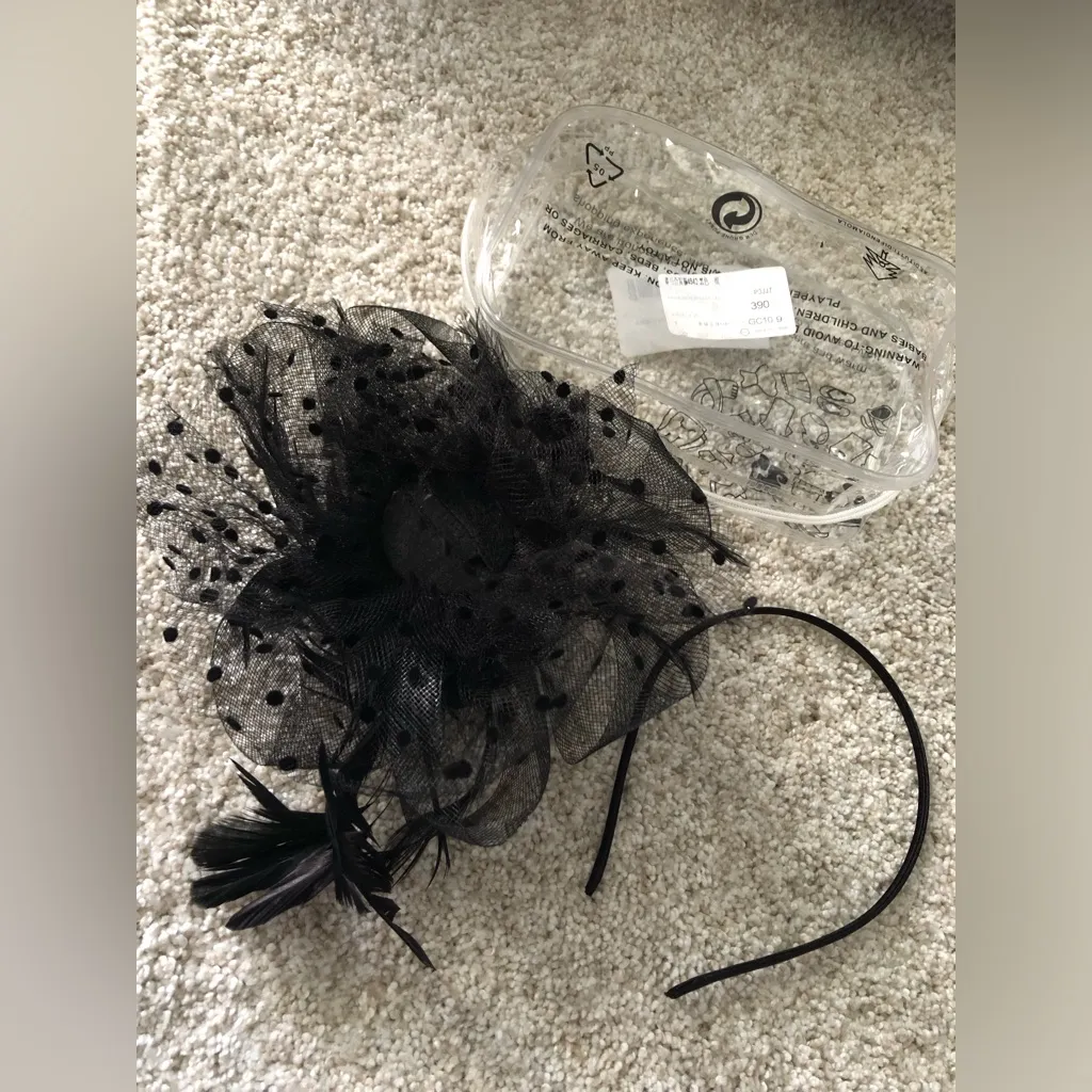 New Fascinators Hat Flower Mesh Ribbons Feathers Headband Tea Party Headwear Black - Image 14