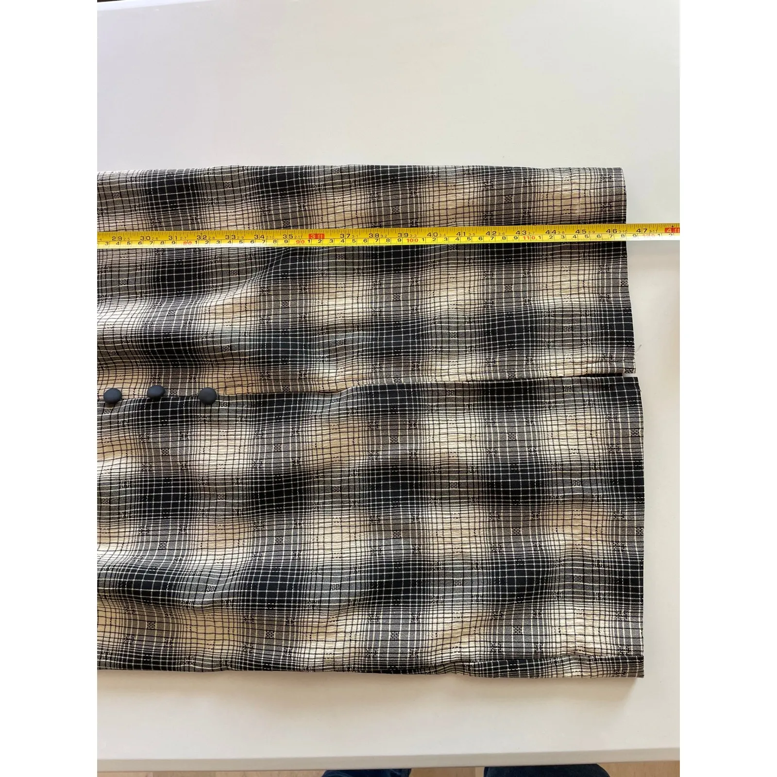 VTG 90s Dawn Joy Womens Dress Size‎ S Black Beige Plaid Midi Button Front Grunge - Image 9