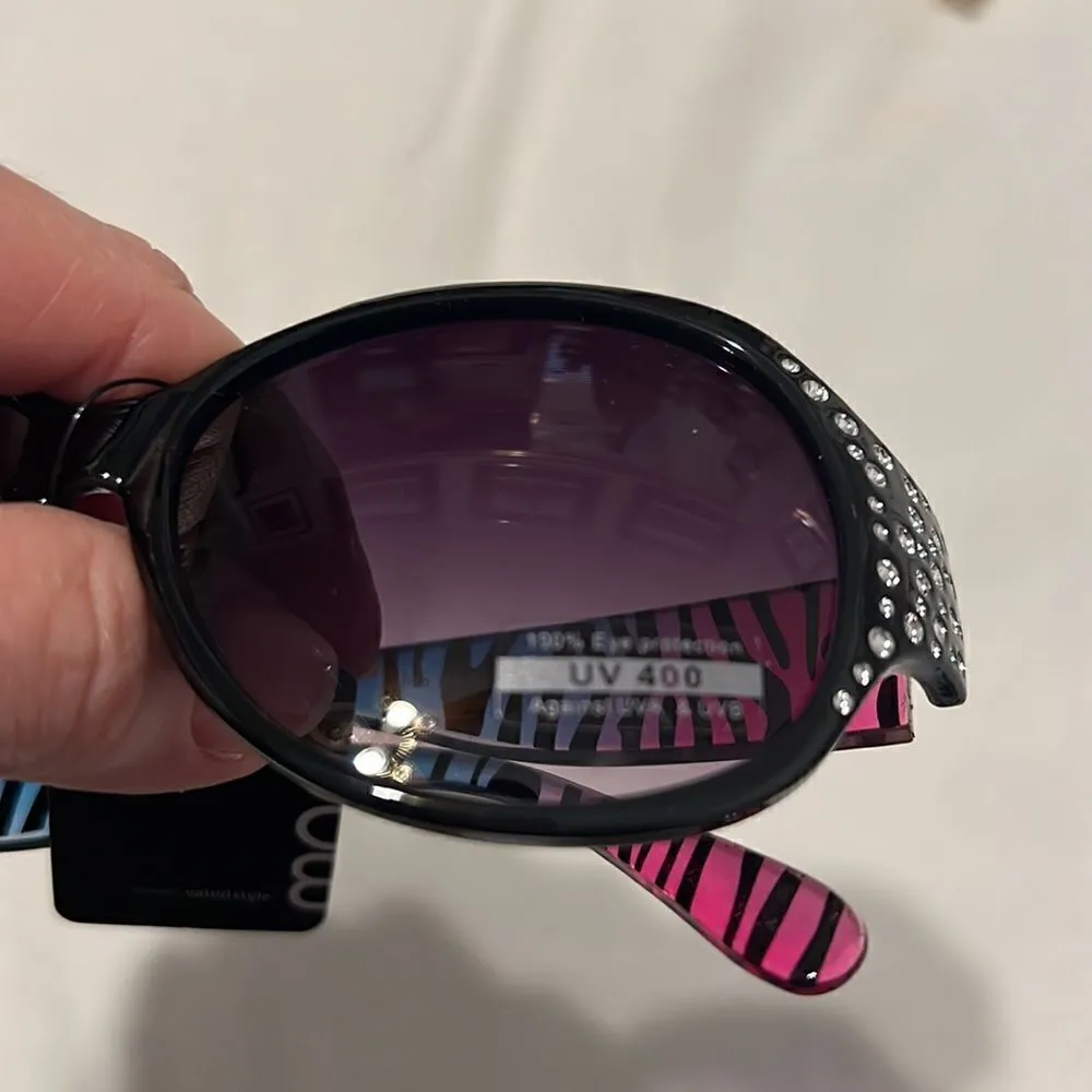 Modo collection NWT w/bling & multi colored animal print stems Black - Image 5