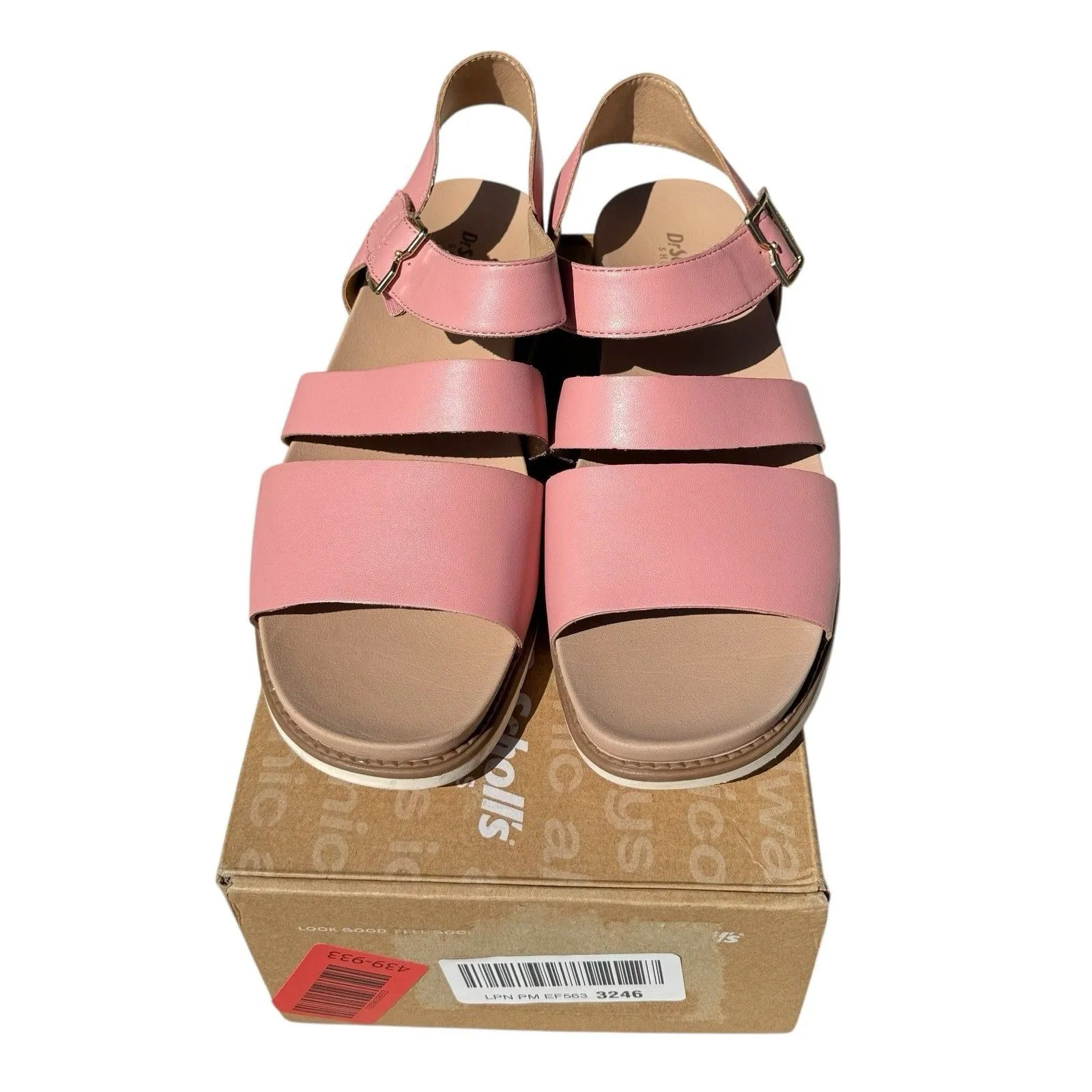 Dr. Scholl's Strappy Sandals Womens 11 M Island Glow Pink Ankle Strap Hook Loop - Image 4