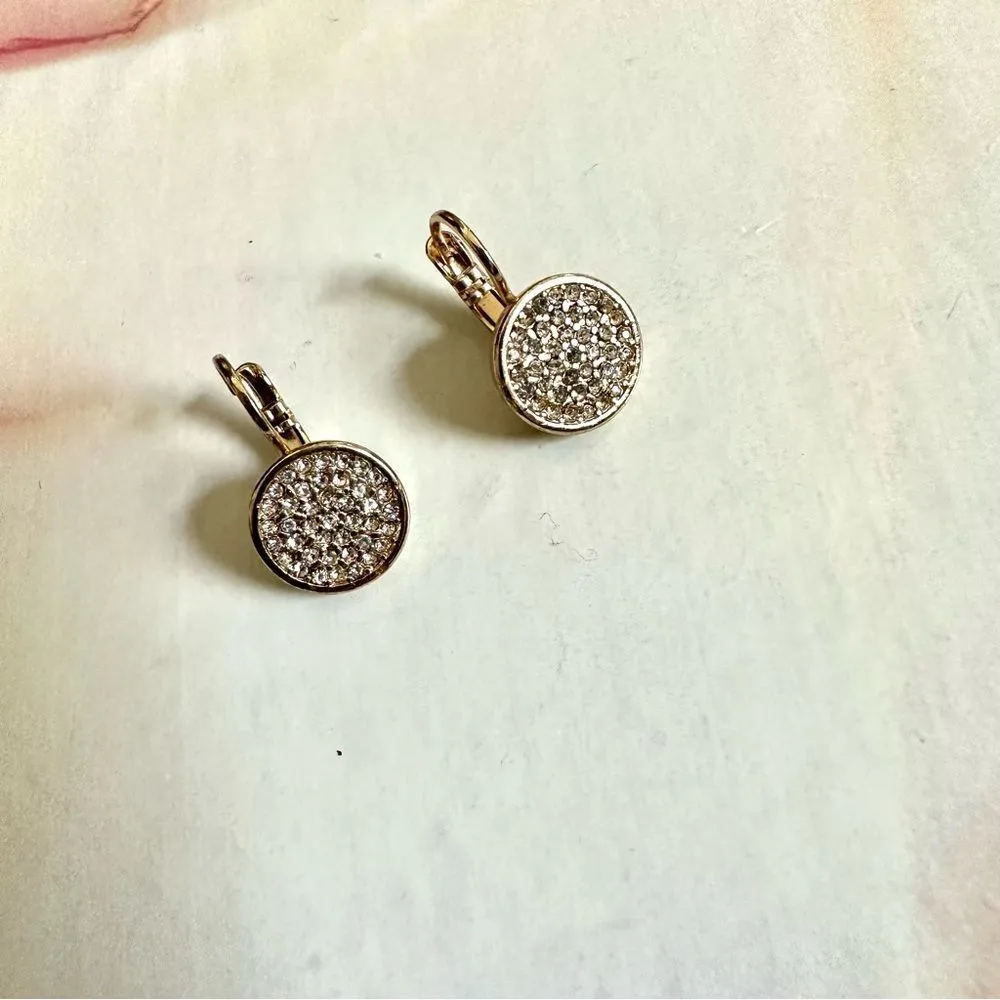 Anne Klein  gold tone rhinestone earrings - Image 9