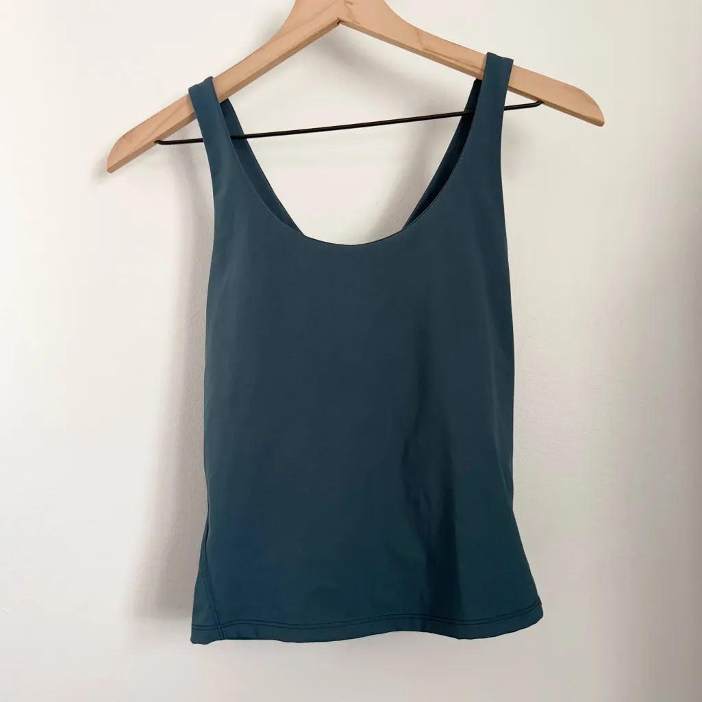 Spanx Medium Get Moving Contour Crossback Tank Top Teal Athletic Workout - Image 3
