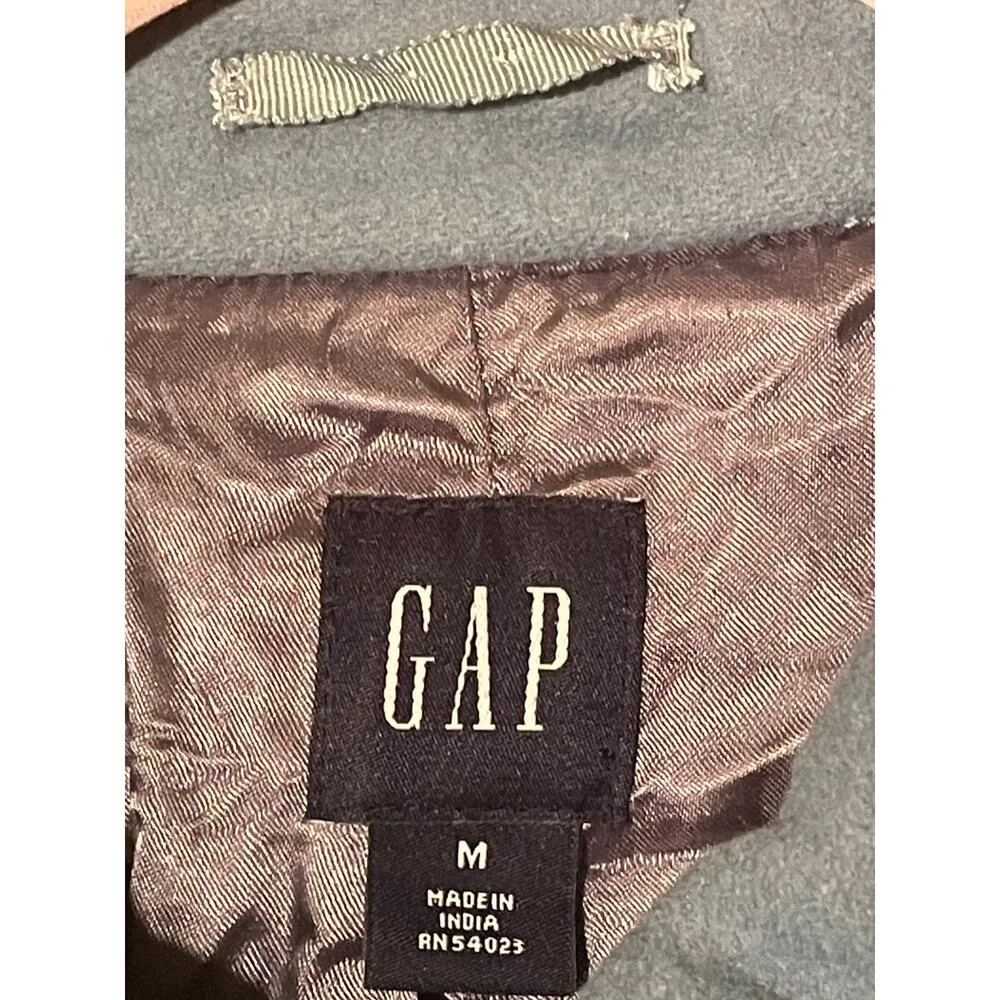 Gap Teal Zip n Toggle Y2K Pea Coat size Medium - Image 8